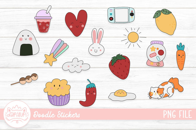 Cute Doodle Sticker Bundle SVG dapiyupi store 