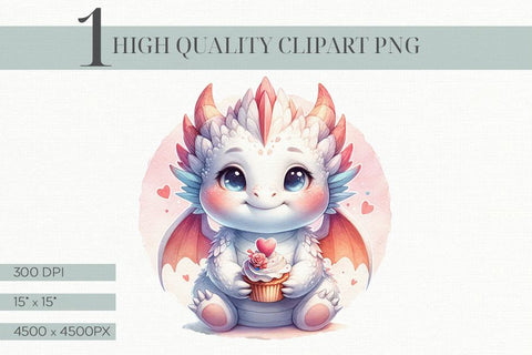 Cute Dragon Clipart, Fantasy Creature Digital PNG Sublimation BijouBay 