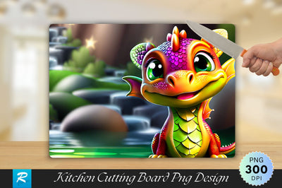 Cute Dragon Cutting Board Sublimation Regulrcrative 