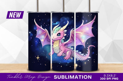 Cute dragon in space tumbler png Sublimation Regulrcrative 