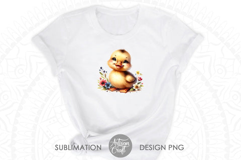 Cute duck clipart | Duckling Clipart | nursery wall art Sublimation Artisan Craft SVG 