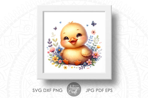 Cute duck clipart | Duckling Clipart | nursery wall art Sublimation Artisan Craft SVG 