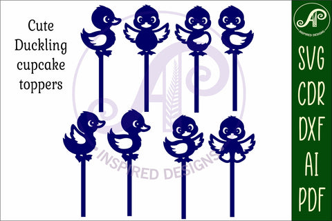 Cute duck cupcake topper SVG laser SVG APInspireddesigns 