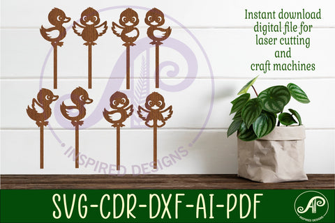 Cute duck cupcake topper SVG laser SVG APInspireddesigns 