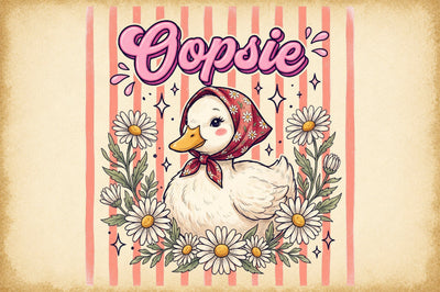 Cute Duck Daisy Vintage PNG Sublimation designartist 