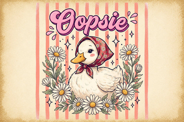 Cute Duck Daisy Vintage PNG Sublimation designartist 
