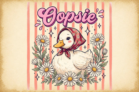 Cute Duck Daisy Vintage PNG Sublimation designartist 