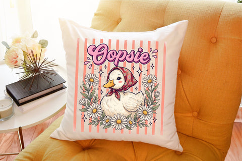 Cute Duck Daisy Vintage PNG Sublimation designartist 