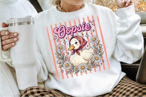 Cute Duck Daisy Vintage PNG Sublimation designartist 