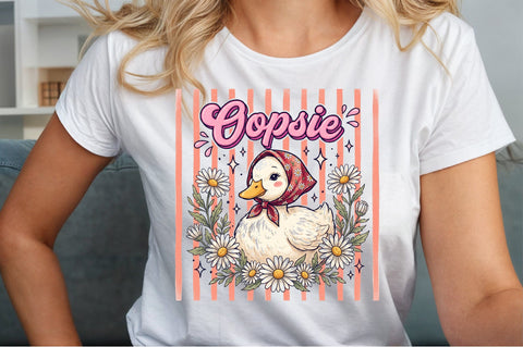 Cute Duck Daisy Vintage PNG Sublimation designartist 