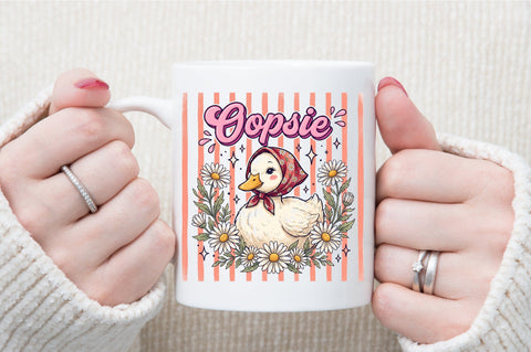 Cute Duck Daisy Vintage PNG Sublimation designartist 