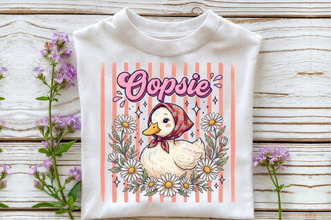 Cute Duck Daisy Vintage PNG Sublimation designartist 