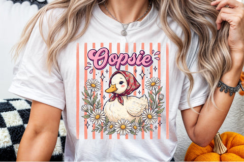 Cute Duck Daisy Vintage PNG Sublimation designartist 