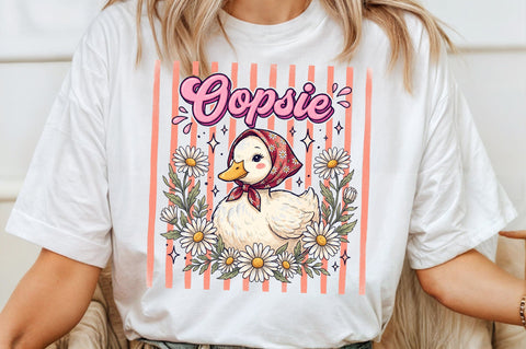 Cute Duck Daisy Vintage PNG Sublimation designartist 