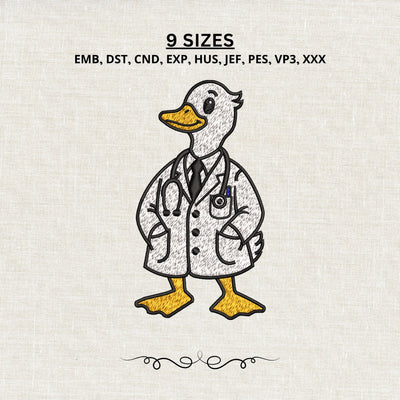 Cute Duck Doctor Embroidery Design – Funny Medical Duck Machine Embroidery File, Doctor Stethoscope Design, Healthcare Embroidery Embroidery/Applique DESIGNS PatternFeed8 