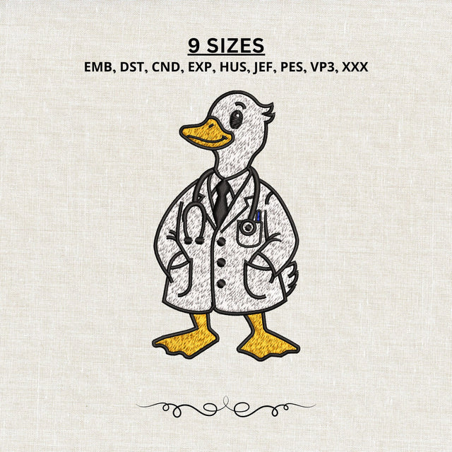 Cute Duck Doctor Embroidery Design – Funny Medical Duck Machine Embroidery File, Doctor Stethoscope Design, Healthcare Embroidery Embroidery/Applique DESIGNS PatternFeed8 