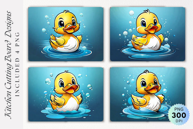 Cute Duck Kitchen Cutting Board PNG Design Sublimation Regulrcrative 