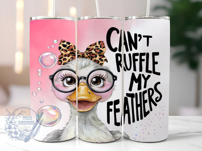 Cute Duck Leopard 20oz Skinny Tumbler, Duck Tumbler Png, Straight & Tapered Tumbler Wrap, Instant Digital Download Sublimation ToriDesigns 