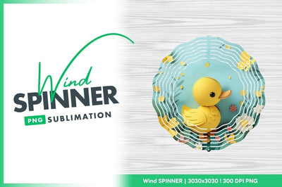 Cute duck wind spinner round sublimation design Sublimation Regulrcrative 