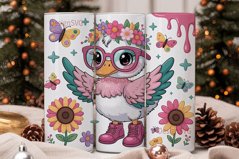 Cute Duckling 20oz Tumbler Wrap Sublimation DesignSVG 