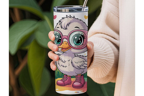 Cute Duckling 20oz Tumbler Wrap Sublimation DesignSVG 