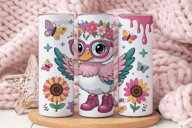 Cute Duckling 20oz Tumbler Wrap Sublimation DesignSVG 