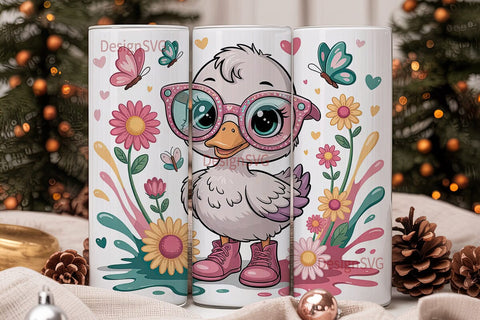Cute Duckling 20oz Tumbler Wrap Sublimation DesignSVG 