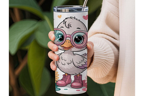 Cute Duckling 20oz Tumbler Wrap Sublimation DesignSVG 