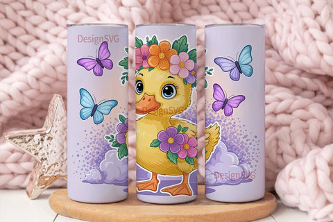 Cute Duckling 20oz Tumbler Wrap Sublimation DesignSVG 