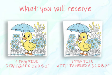 Cute Duckling Blue Flowers 20oz Tumbler Sublimation DesignSVG 