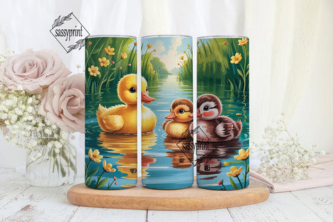 Cute Ducklings 20oz Tumbler Wrap Sublimation sassyprint 