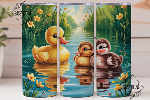 Cute Ducklings 20oz Tumbler Wrap Sublimation sassyprint 