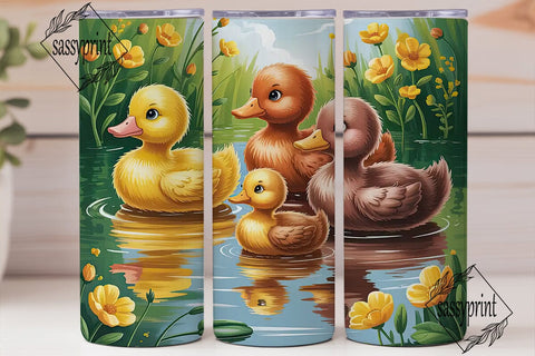 Cute Ducklings 20oz Tumbler Wrap Sublimation sassyprint 