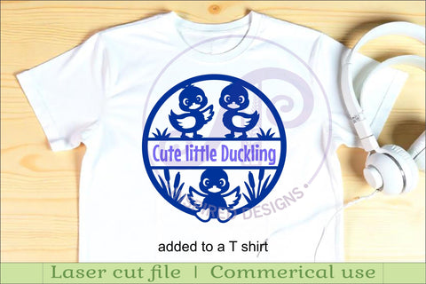 Cute Ducklings name sign design for laser cutting SVG APInspireddesigns 