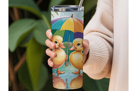Cute Ducklings Tumbler Wrap Sublimation DesignSVG 