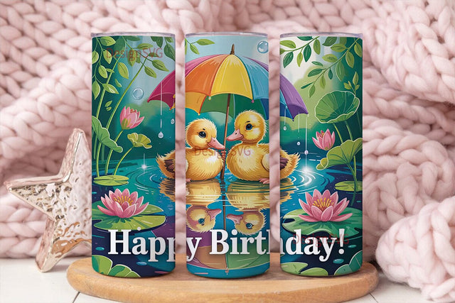 Cute Ducklings Tumbler Wrap Sublimation DesignSVG 
