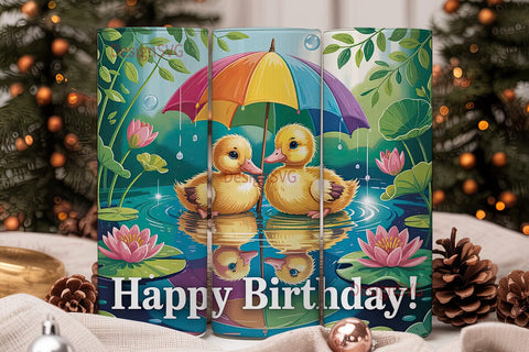 Cute Ducklings Tumbler Wrap Sublimation DesignSVG 