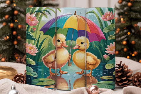 Cute Ducklings Tumbler Wrap Sublimation DesignSVG 