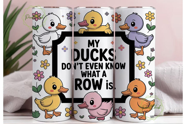 Cute Ducks 20oz Tumbler Wrap Sublimation PixelChick 
