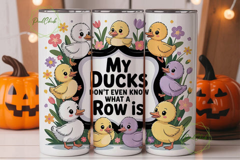 Cute Ducks 20oz Tumbler Wrap Sublimation PixelChick 
