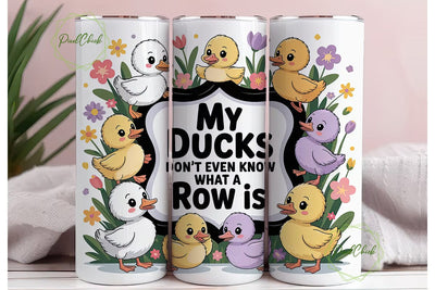 Cute Ducks 20oz Tumbler Wrap Sublimation PixelChick 