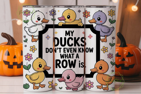 Cute Ducks 20oz Tumbler Wrap Sublimation PixelChick 