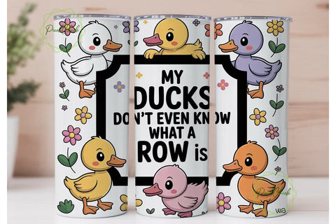 Cute Ducks 20oz Tumbler Wrap Sublimation PixelChick 
