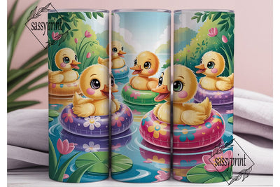 Cute Ducks Tumbler Wrap PNG Sublimation sassyprint 