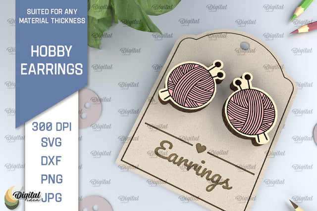 Cute Earrings Laser Cut Design. Hobby Earrings SVG SVG Evgenyia Guschina 