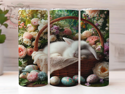 Cute Easter Bunny Basket Tumbler, Easter Bunny Tumbler, Cute Bunny Wrap, Festive Basket Wrap, Stylish 20oz Wrap, Sublimation Design, Trendy Gift Idea Sublimation Lara' s Designs 