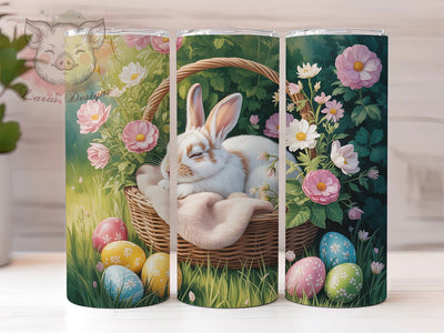 Cute Easter Bunny Basket Tumbler, Easter Bunny Tumbler, Cute Bunny Wrap, Festive Basket Wrap, Stylish 20oz Wrap, Sublimation Design, Trendy Gift Idea Sublimation Lara' s Designs 