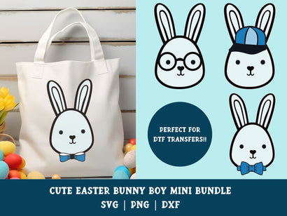 Cute Easter Bunny Boy Mini Bundle SVG So Fontsy Design Shop 