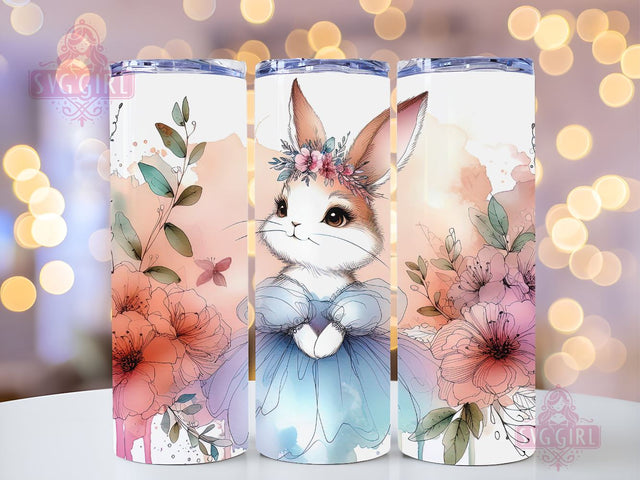Cute Easter Bunny Butterfly 20oz Tumbler Wrap Sublimation Design, Happy Easter Tumbler Wrap, Instant Digital Download Sublimation SvggirlplusArt 