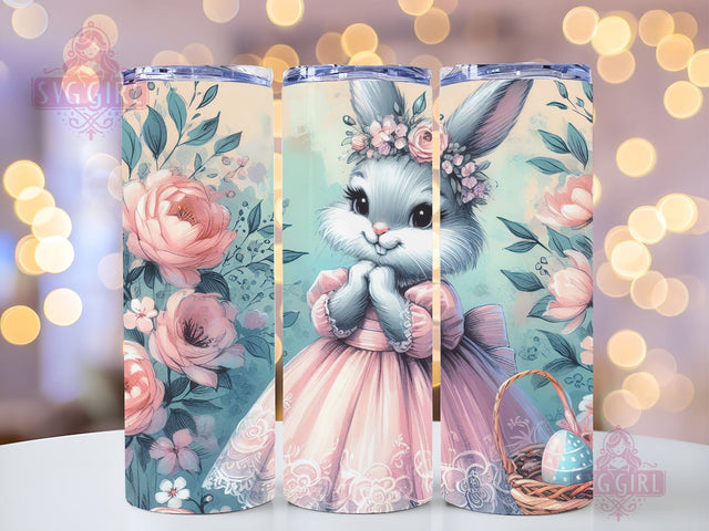 Cute Easter Bunny Butterfly 20oz Tumbler Wrap Sublimation Design, Happy Easter Tumbler Wrap, Instant Digital Download Sublimation SvggirlplusArt 